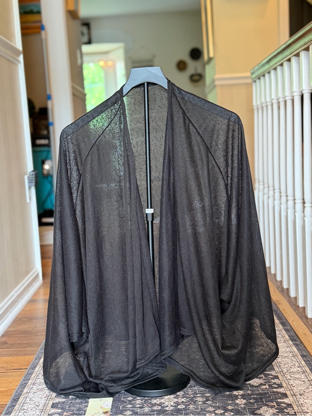 Women's Black Sheer Open-Front Blazer Jacket